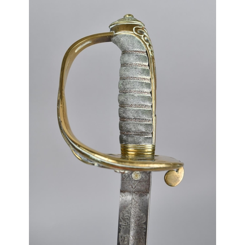 142 - A Victorian 1845 Pattern Infantry Officers Sword by Hopson and Sons with Wired Shagreen Handle and B... 