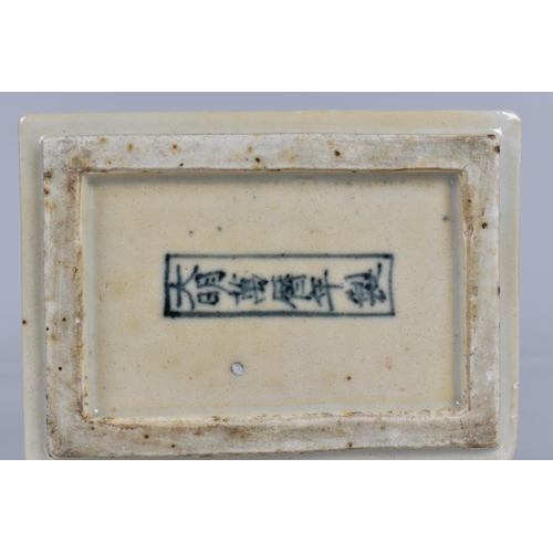 341 - A Chinese Porcelain Doucai Box of Rectangular form Decorated with Underglaze Blue and Applied Green,... 