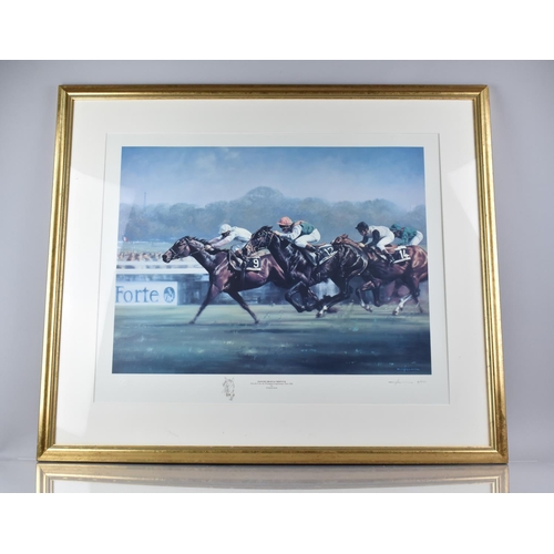 430 - A Framed Limited Edition Racing Print, 'Dancing Brave and Triptych' After Graham Ison, No 4/500 Sign... 