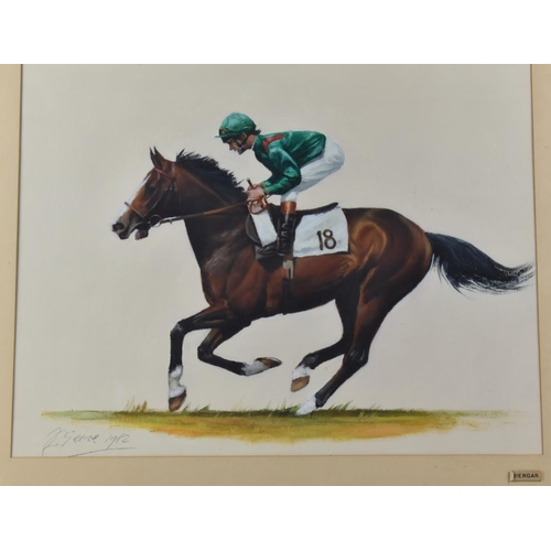 422 - Frank L Geere (1931-1991) Signed Oil of Shergar Dated 1982, 50x40cms