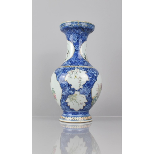 336 - A Chinese Porcelain Vase of Baluster Form with Flared Tapering Neck decoration with Hand Painted Car... 