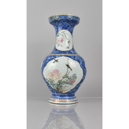 336 - A Chinese Porcelain Vase of Baluster Form with Flared Tapering Neck decoration with Hand Painted Car... 