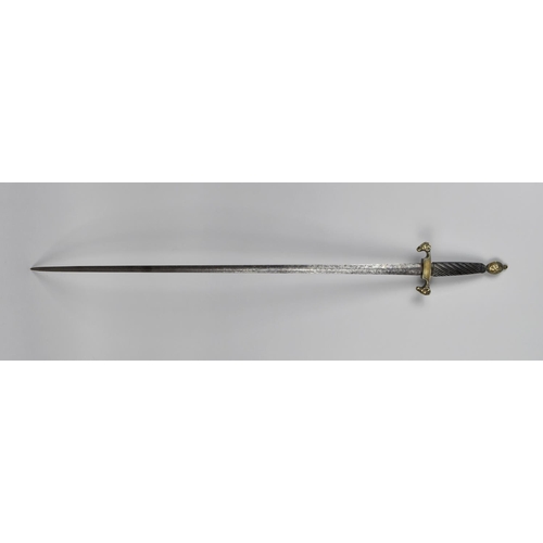 152 - An 18th Century French Transitional Rapier with Ram's Head Ends to Brass Guard, Wooden Handle and Br... 