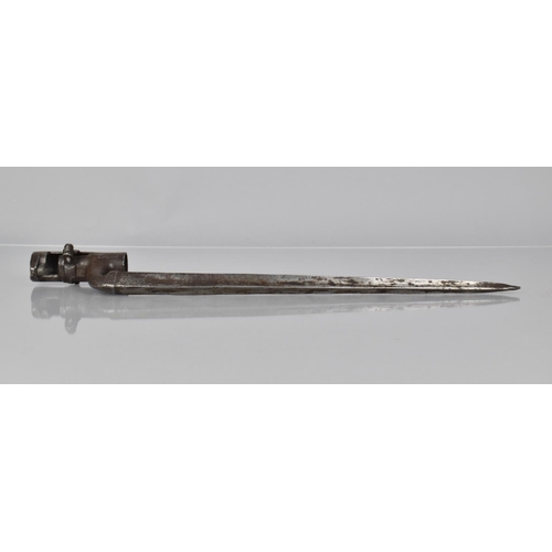 144 - An American Civil War 1855 Socket Bayonet with Triangular Blade and Leather Scabbard