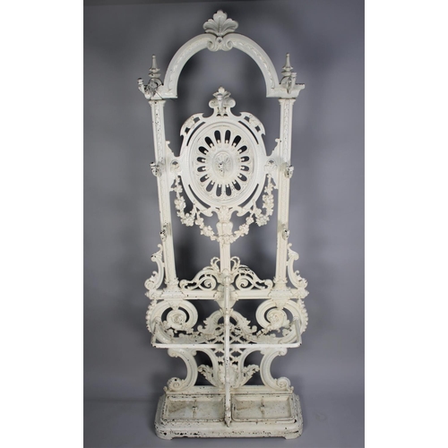 86 - A Late Victorian Coalbrookdale Cast Iron Hall Stand The Removable Drip Trays with Registration Marks... 