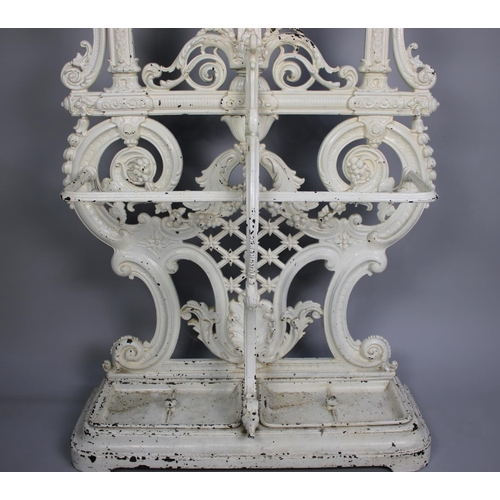 86 - A Late Victorian Coalbrookdale Cast Iron Hall Stand The Removable Drip Trays with Registration Marks... 