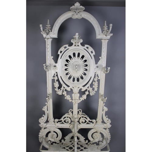 86 - A Late Victorian Coalbrookdale Cast Iron Hall Stand The Removable Drip Trays with Registration Marks... 