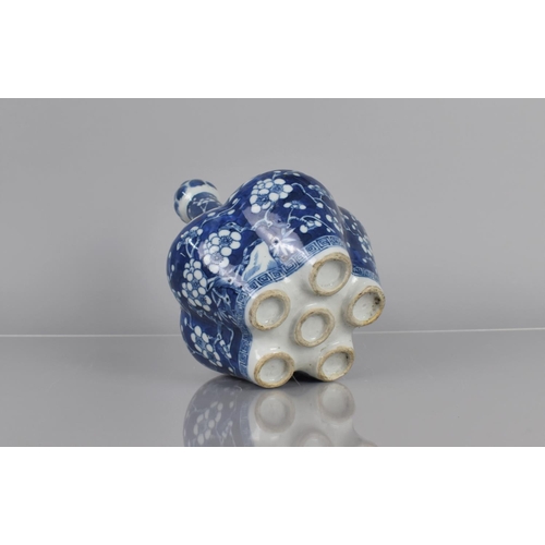 371 - A Chinese Blue and White Tulip Vase of Traditional Form, Decorated with Prunus Blossom and Lappet Sh... 