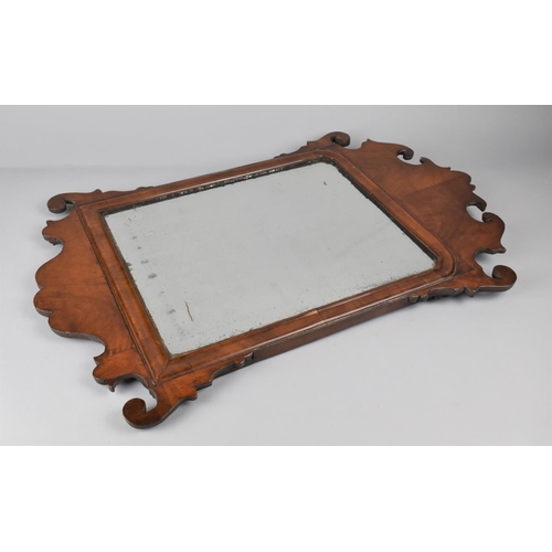 416 - An Early 18th Century George II Walnut Framed Mirror with Fretwork Decoration and Original Foxed Mir... 