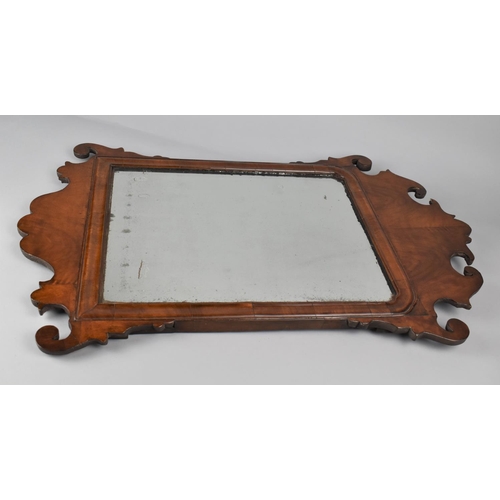 416 - An Early 18th Century George II Walnut Framed Mirror with Fretwork Decoration and Original Foxed Mir... 