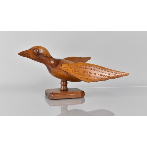 45 - An Early 20th Century Carved Miro Wood Pitcairn Islands Flying Bird, The Plinth Inscribed 'Pitcairn ... 