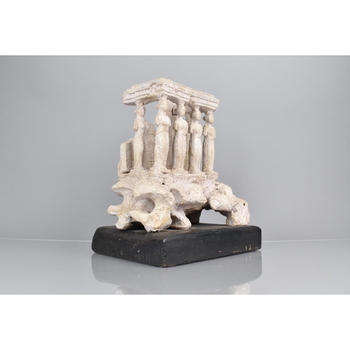 48 - An Interesting Architectural Model of Erechtheion, A Temple on the Acropolis in Athens, Mounted on E... 