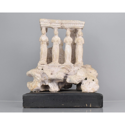 48 - An Interesting Architectural Model of Erechtheion, A Temple on the Acropolis in Athens, Mounted on E... 