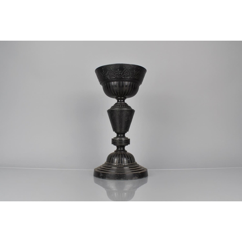 88 - A 19th Century Regency Cast Iron Tazza with Incised Greek revival Decoration, 32cms High