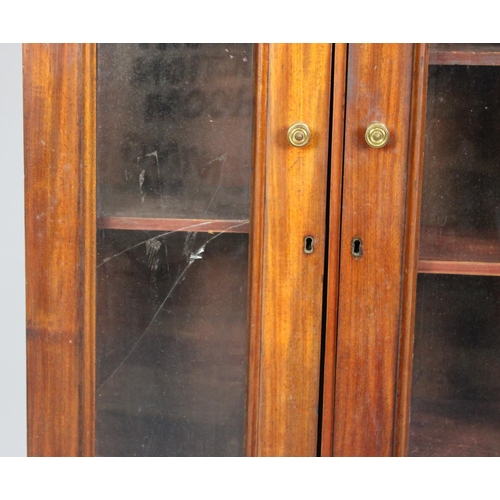 152 - A Late Victorian Mahogany Glazed Shelved Bookcase with Ormolu Mounts, 81cm wide (Cracked Glass)