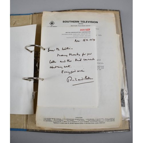 193 - A Ring Binder Containing Signed Letters from Various TV and Radio Stars