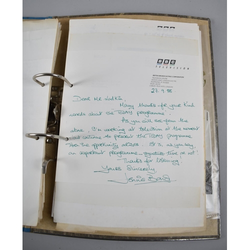 193 - A Ring Binder Containing Signed Letters from Various TV and Radio Stars