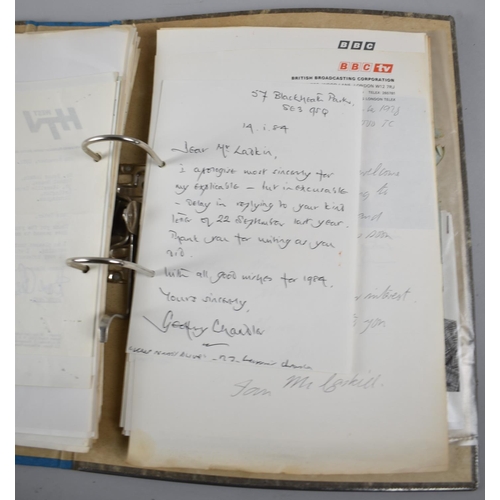 193 - A Ring Binder Containing Signed Letters from Various TV and Radio Stars