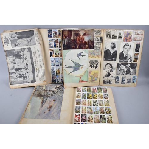 198 - A Collection of Three Scrapbooks, C.1936 Including Cigarette Cards, Decoupage, Newspaper Cuttings et... 