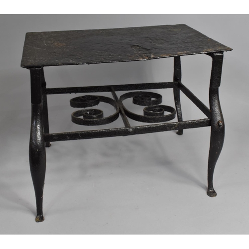 330 - A Cast Iron Footman, Wrought Iron Central Stretcher