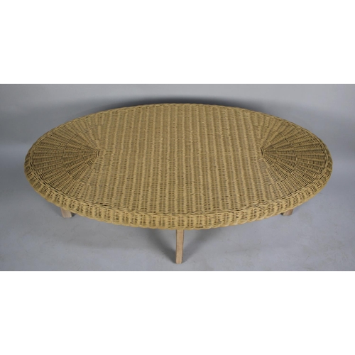 482 - A Modern Indonesian Oval Topped Coffee Table, 120x59cm