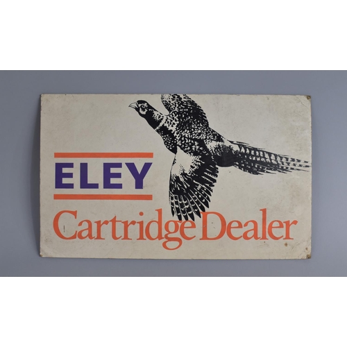 79 - Two Vintage Countertop Cardboard Signs for Eley Shotgun Cartridges, Largest 46cms by 27cms