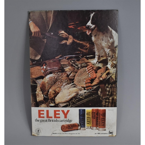 79 - Two Vintage Countertop Cardboard Signs for Eley Shotgun Cartridges, Largest 46cms by 27cms