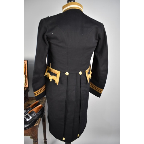 156 - A Lieutenant Commandeers Full Dress Tunic c.1930 by Gieves together with a Waistcoat, Bow Ties and C... 