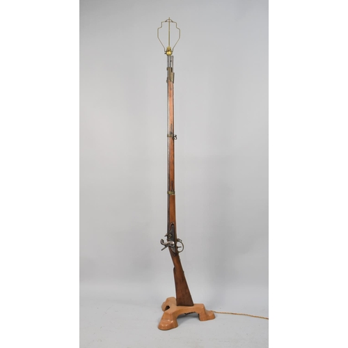 157 - Of Military Interest: A Russian 1844 Pattern Percussion Musket now Converted to Standard Lamp