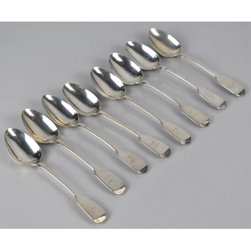 183 - A Set of Eight Irish Silver Teaspoons, Dublin 1875, 195gms