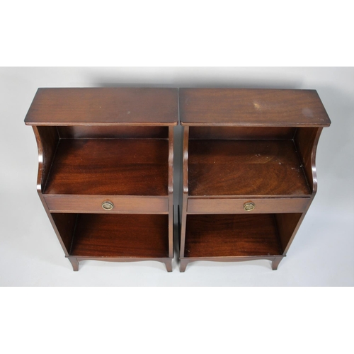 124 - A Pair of Late 20th Century Mahogany Bedside Tables with Centre Drawers, 43cms Wide