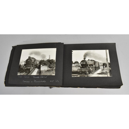 187 - A Vintage Album Containing Black and White Photographs of Photographs of Railway Locomotives