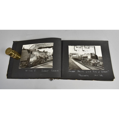 187 - A Vintage Album Containing Black and White Photographs of Photographs of Railway Locomotives