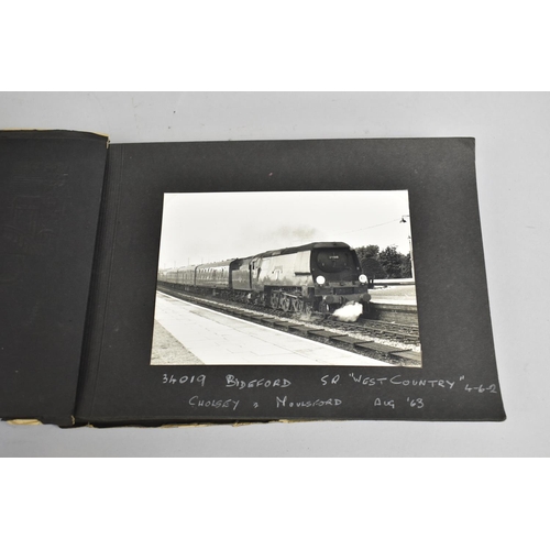 188 - A Vintage Album Containing Black and White Photographs of Railway Photographs of Railway Locomotives