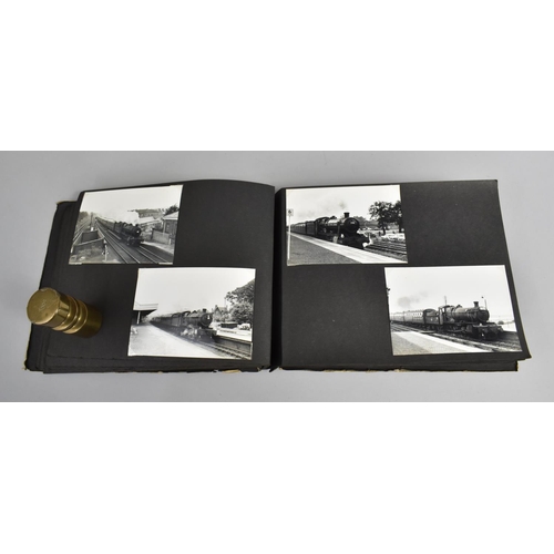 188 - A Vintage Album Containing Black and White Photographs of Railway Photographs of Railway Locomotives