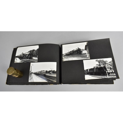 188 - A Vintage Album Containing Black and White Photographs of Railway Photographs of Railway Locomotives