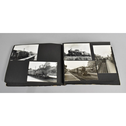 188 - A Vintage Album Containing Black and White Photographs of Railway Photographs of Railway Locomotives