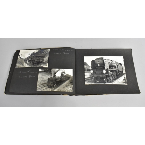 188 - A Vintage Album Containing Black and White Photographs of Railway Photographs of Railway Locomotives