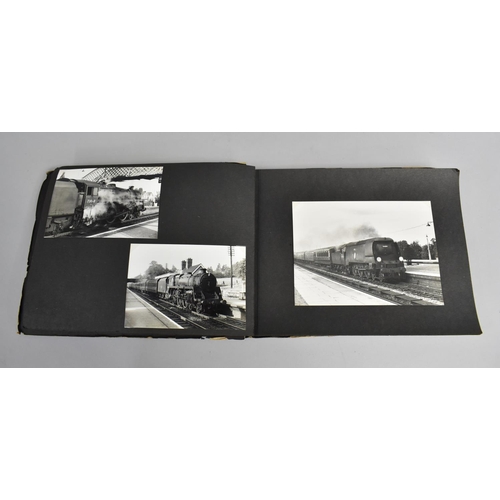 188 - A Vintage Album Containing Black and White Photographs of Railway Photographs of Railway Locomotives