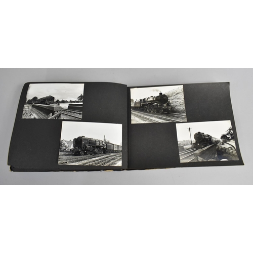 188 - A Vintage Album Containing Black and White Photographs of Railway Photographs of Railway Locomotives