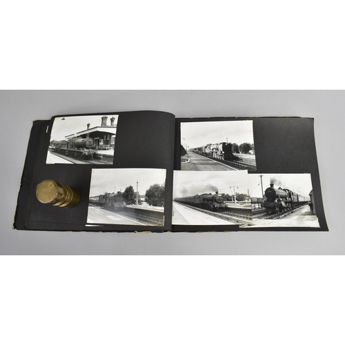 188 - A Vintage Album Containing Black and White Photographs of Railway Photographs of Railway Locomotives