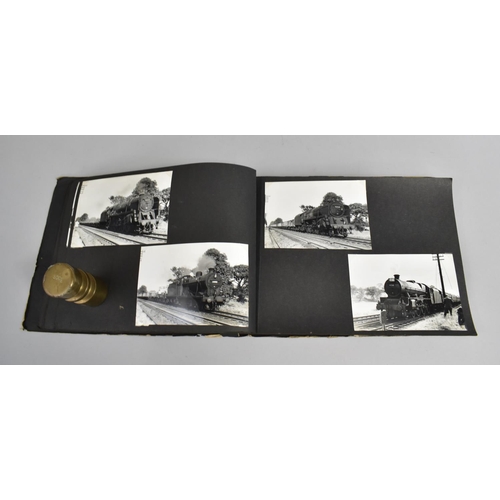 188 - A Vintage Album Containing Black and White Photographs of Railway Photographs of Railway Locomotives