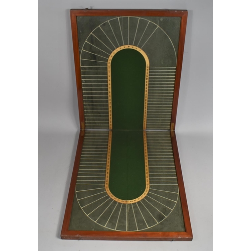 206 - A Late Victorian/Edwardian Mahogany Folding Race Game Board, 122x50cms