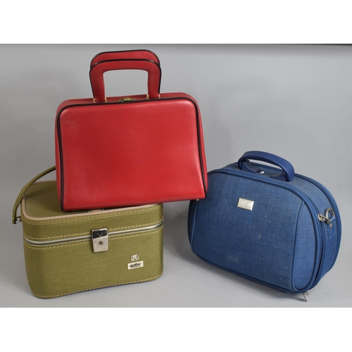 259 - Two Various Antler Travel Case Bags Together with a Vintage Danish Red Ladies Handbag