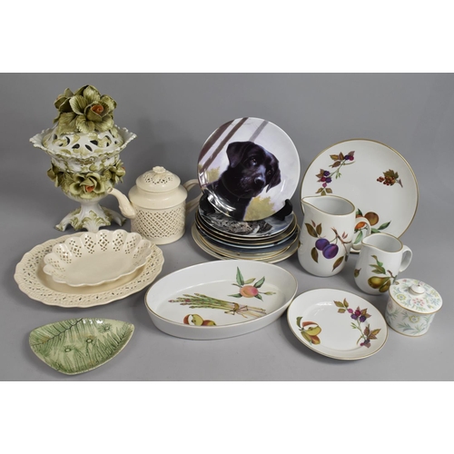 335 - A Collection of Various Ceramics to comprise Royal Worcester Evesham, Creamware Items, Spanish Figur... 