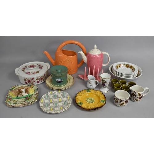 338 - A Collection of Various Ceramics to comprise Orange Glazed Water Jug, Royal Winton Toast Rack and Co... 