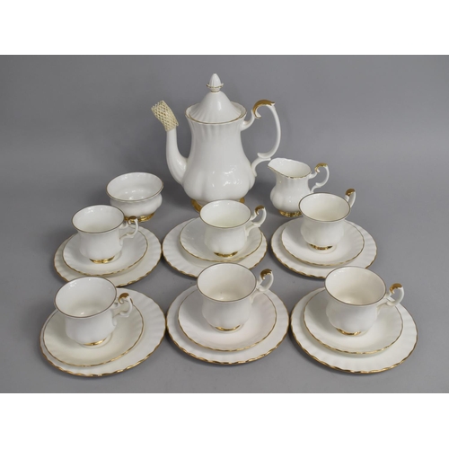 343 - A Royal Albert Val D'or Coffee Set to comprise Six Cans, Saucers, Side Pates, Coffee Pot and Sugar B... 