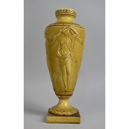 362 - A 19th Century Treacle Glazed Vase of Urn Form, the Ovoid Body Decorated in Relief with Classical Ma... 