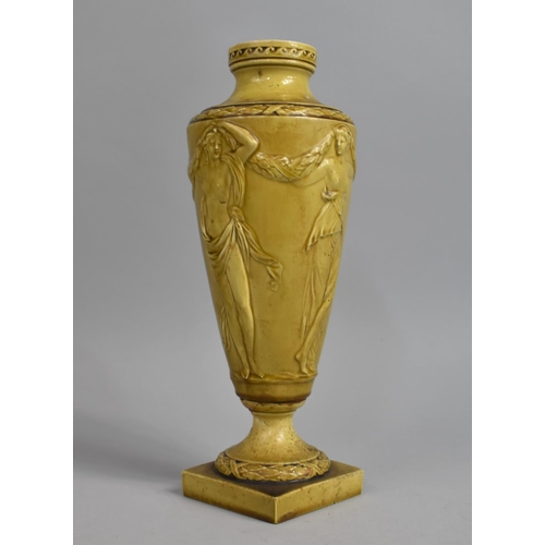 362 - A 19th Century Treacle Glazed Vase of Urn Form, the Ovoid Body Decorated in Relief with Classical Ma... 