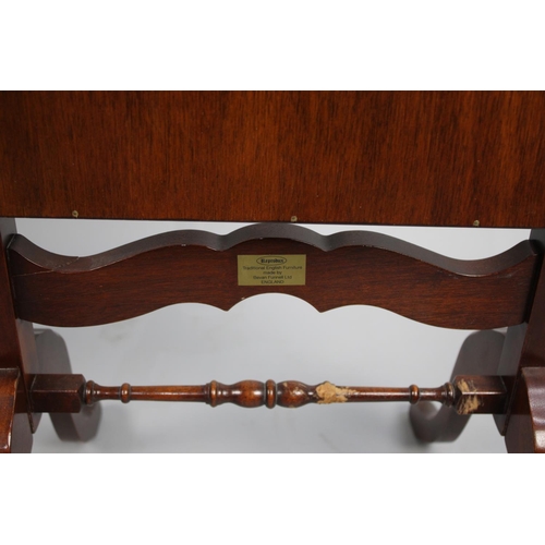 451 - A Modern Mahogany Framed Cheval Mirror, Turned Stretcher AF, 42cms Wide